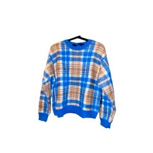 Nude & Blue Plaid Sweater